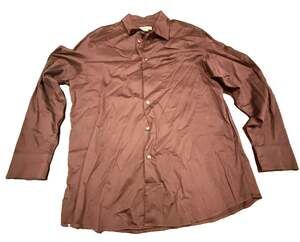 Calvin Klein Mens XL Burgundy Button Up Dress Shirt Long Sleeve Casual Cotton